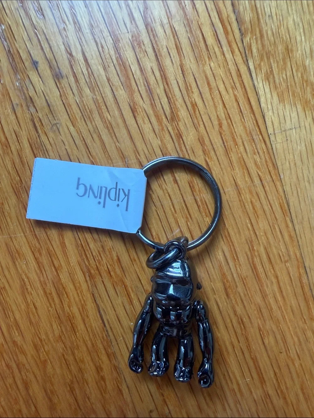 Kipling Shiny Gunmetal 1.5” tall Monkey Keychain